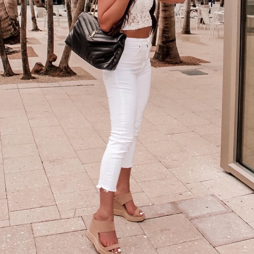 Express Women's Straight Leg White Jeans